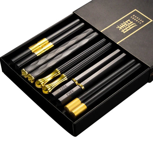 5Pairs High Quality Japanese Non-Slip Chopsticks Korean Home Hotel