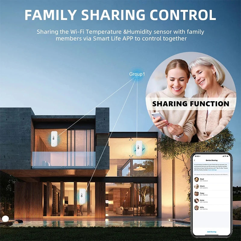2PCS Tuya Zigbee WiFi Temperature Humidity Sensor Home Connected