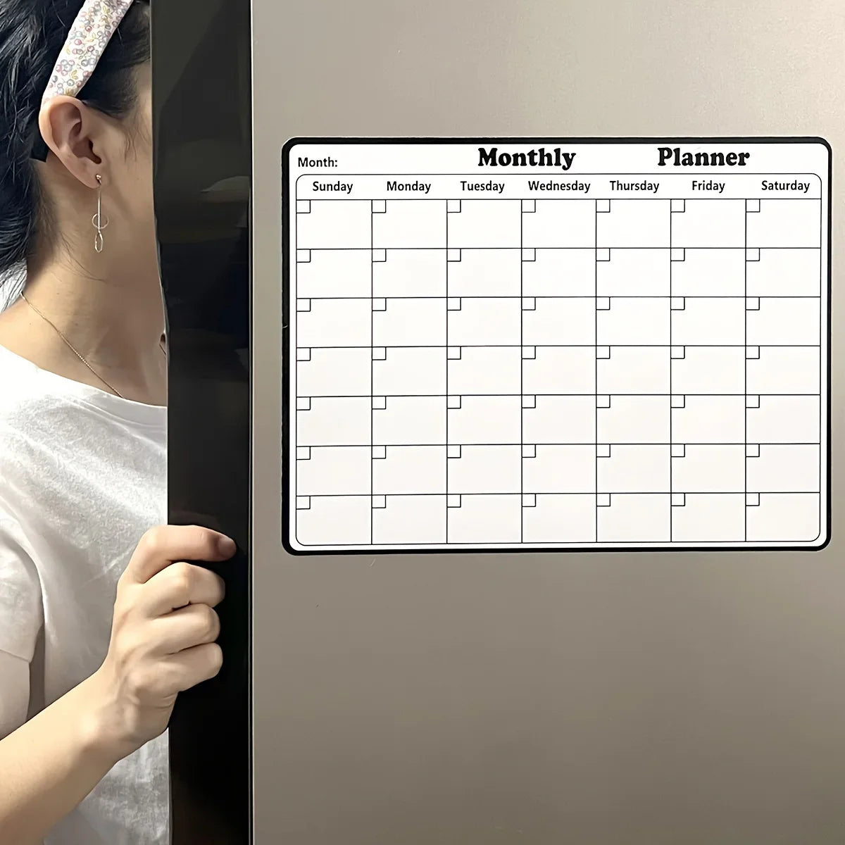 Magnetic Refrigerator Dry Erase Calendar Monthly Planner Whiteboard
