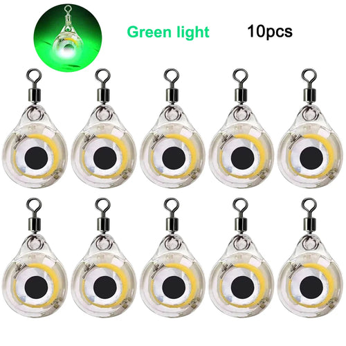 10pcs LED Attracting Fish Light Mini Deep Drop Underwater Eye Shape
