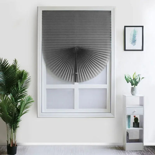 1Pc Shades Self-adhesive Half Windows Nonwoven Folding Curtain