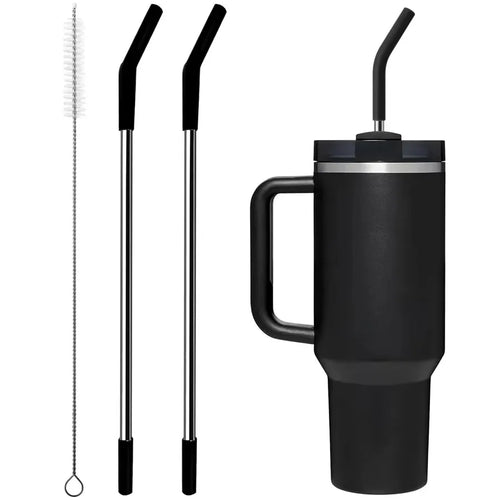 Stainless Steel Straw with Silicone Tip for Stanley Cup 2Pcs