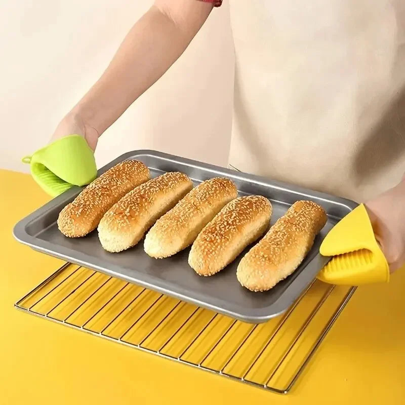 2pcs Thicken Baking  silicone oven mitts Microwave Oven Glove Heat