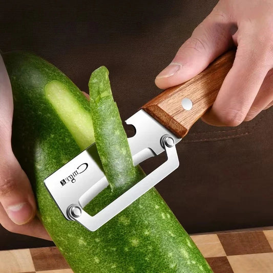 1pcs Stainless steel peeler with wooden handle for peeling and slicing