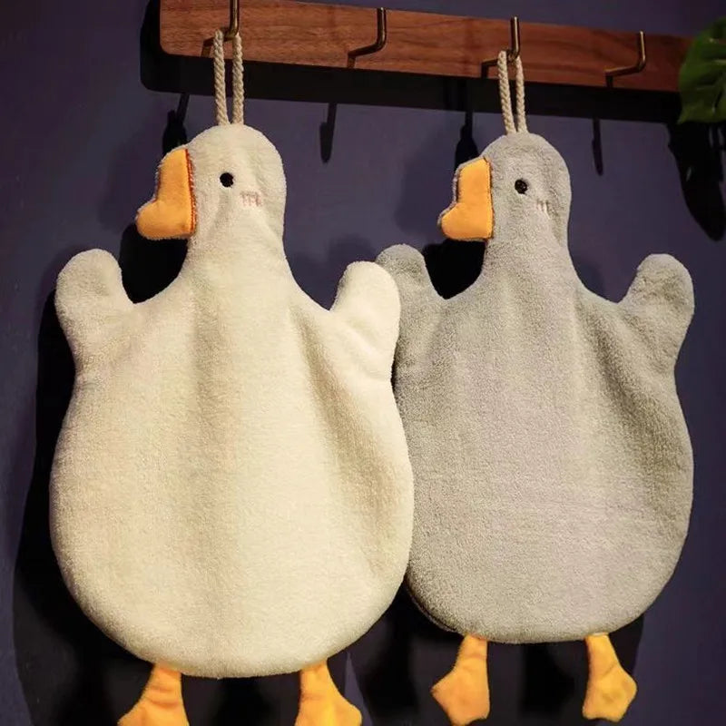 Cartoon Goose Hand Towel Kitchen Bathroom and Toilet Hand Towel