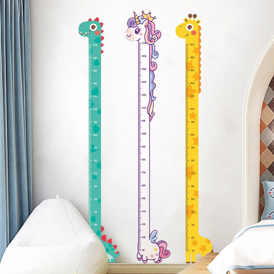 Cute Cartoon Height Sticker Unicorn Dinosaur Giraffe Wall Height