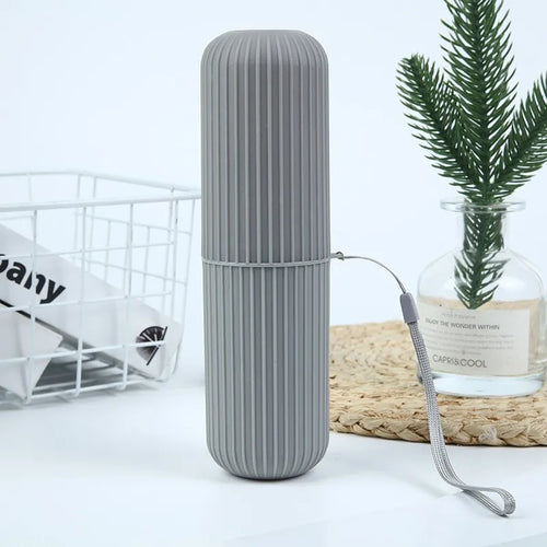 Travel Toothbrush Box Vertical Stripe Portable Mouthwash Cup Brushing