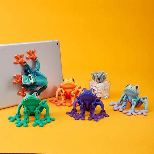 1pc 3D Printing Simulation Tree Frog Joint Movable Frog Ornaments