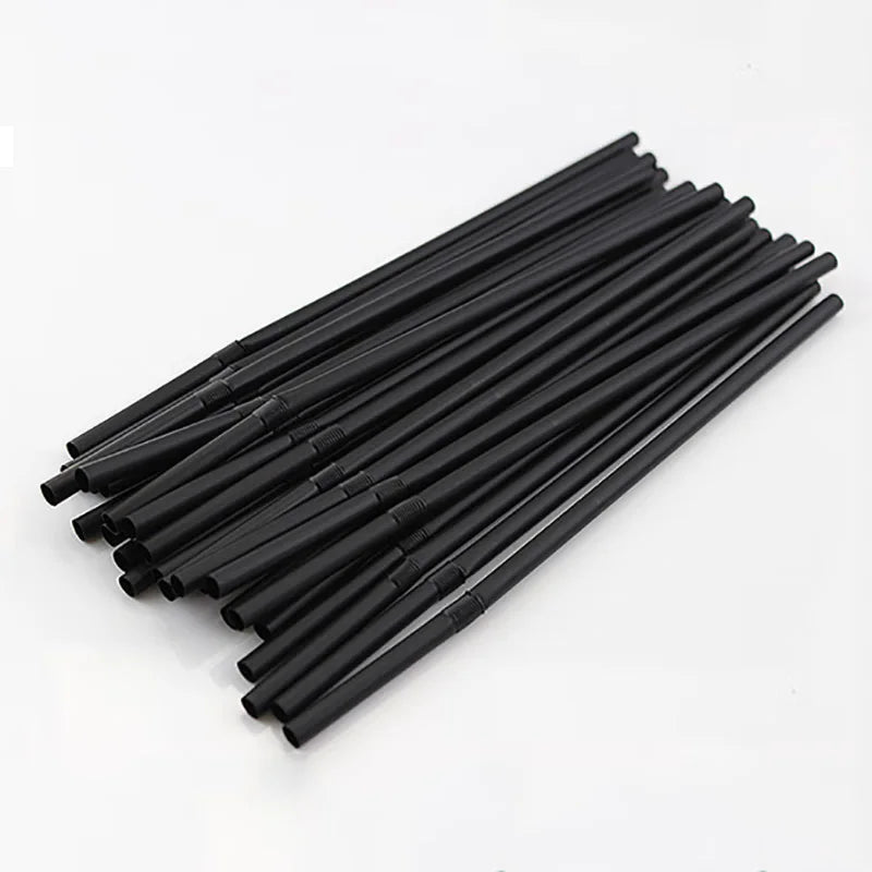50-1000Pcs Drinking Straws Colorful & Black rietjes Flexible Wedding