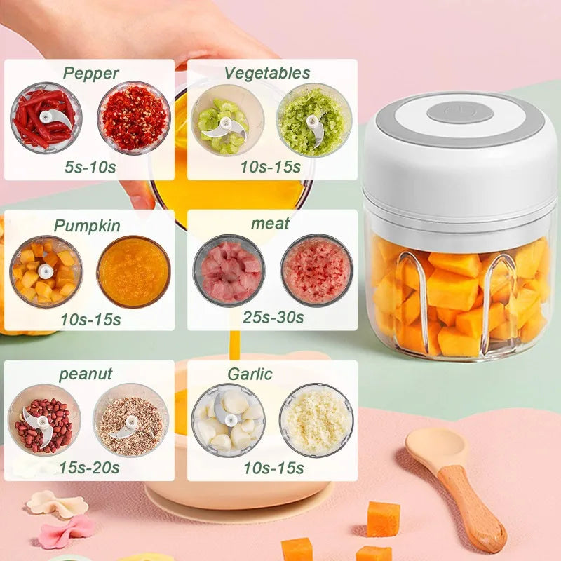 250ML Electric Garlic Grinder Household Multifunctional Meat Grinder