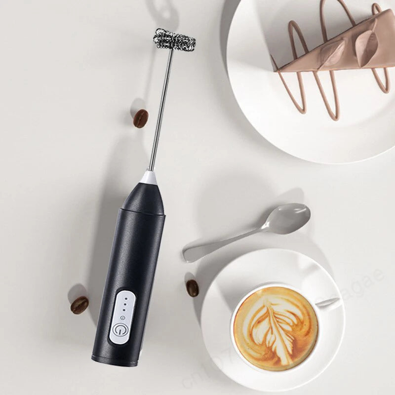 Electric Coffee Milk Foaming Mixer Coffee Creamer Whisk Handheld Egg