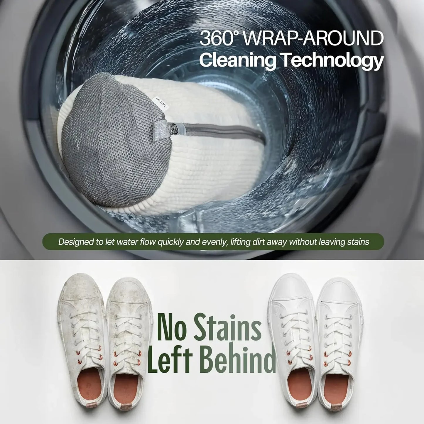 1/2Pcs Shoe Washing Machine Bag,Quick Easy Cleaning,Laundry Shoe Bag