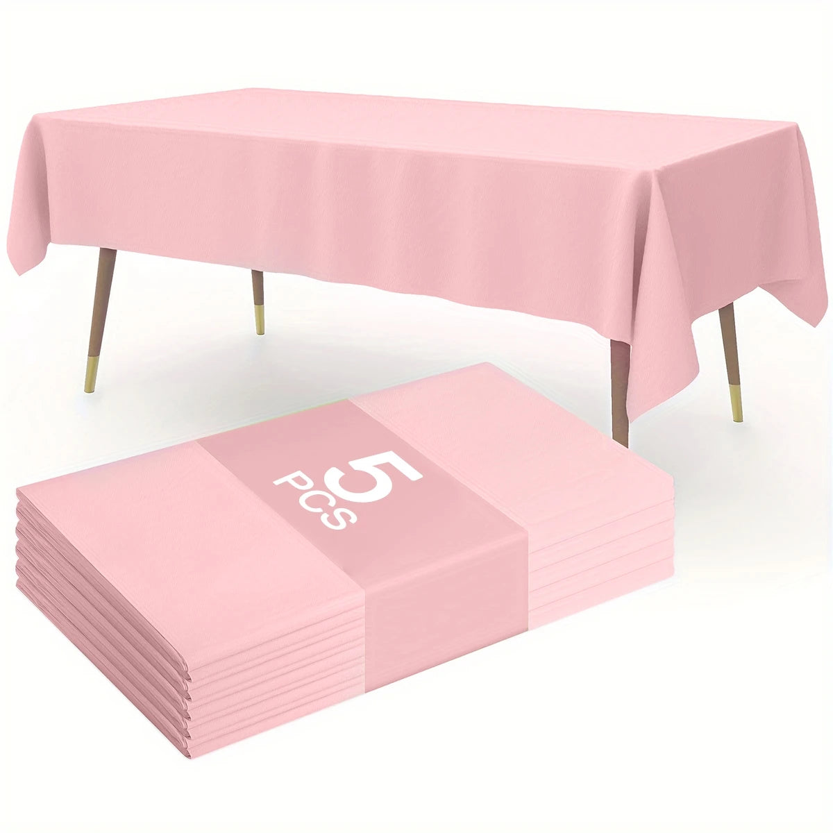 183×137cm Solid Pink Tablecovers Plastic Tablecloth for Wedding