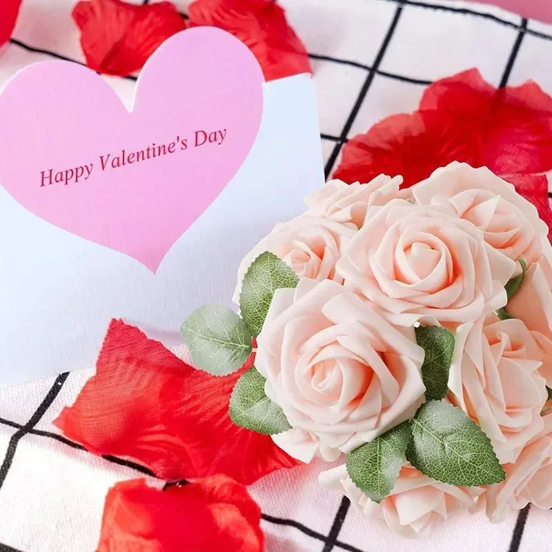 25/5pcs Artificial Rose Flowers Multicolor Foam Fake Roses Flower
