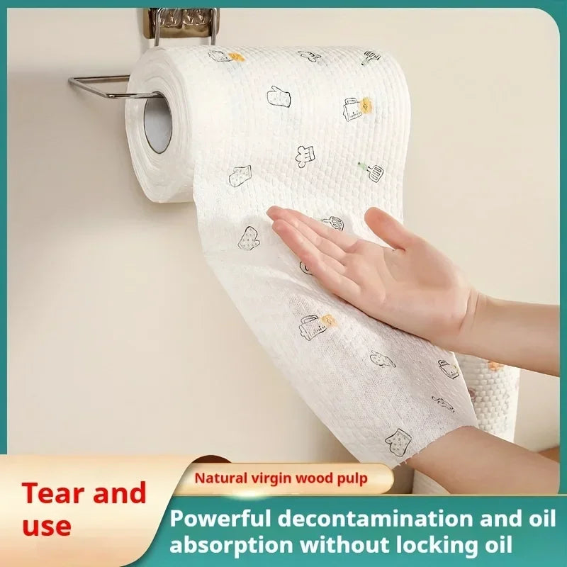One-time dishcloth water wash dry wet dual-use non-stick oil rags