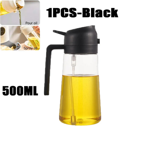 New 470ml Oil Spray Pot 2-in-1 Plastic Household Kitchen Oil Bottle