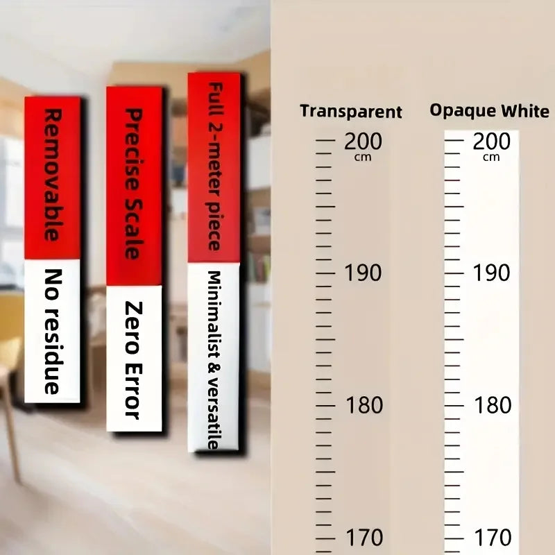 2m Wall Height Measurement Card - Easy-to-Read Durable PC Material