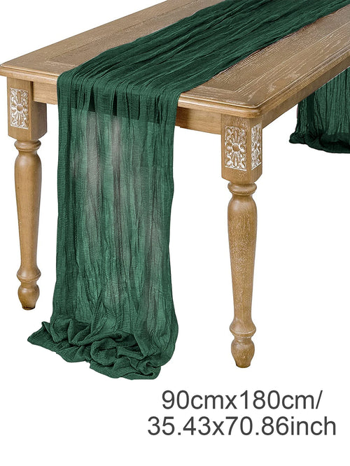 Semi-Sheer Gauze Table Runner Sage Cheesecloth Table Setting Dining
