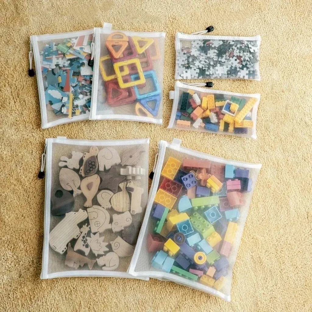 1-3PCS Storage Bag Mesh ZipperToy Building Block Puzzle Sub-package