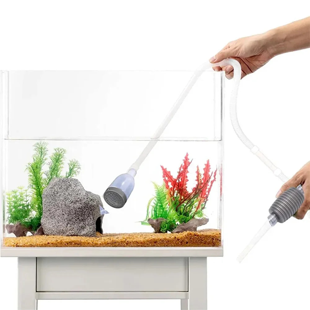 Premium Grey Aquarium Fish Tank Water Changing Syphon Pipe Meter