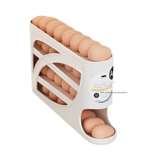 Automatic egg storage container, 4-layer design, refrigerator storage