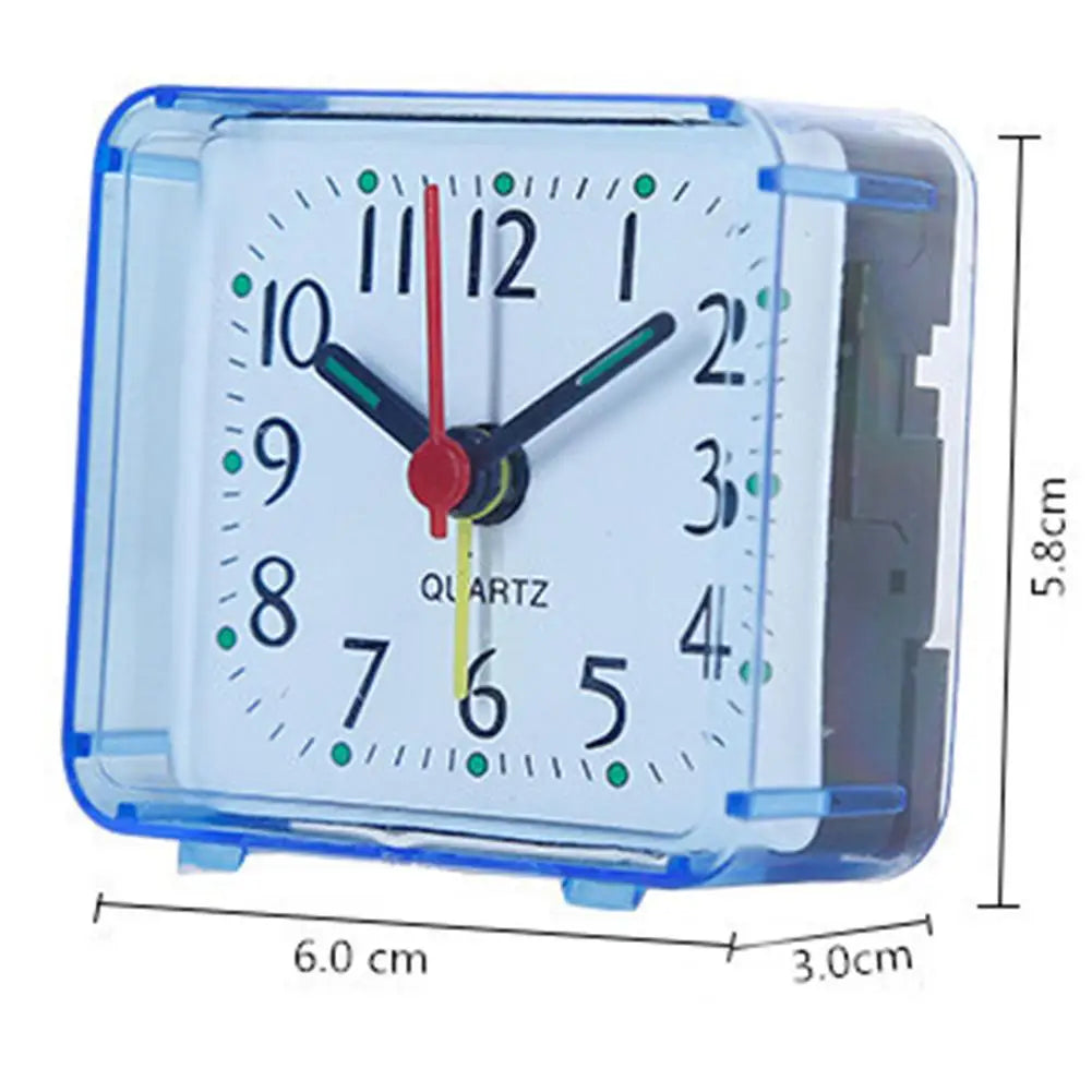 Bedside Small Alarm Clock Quartz Battery Square Candy Color Student