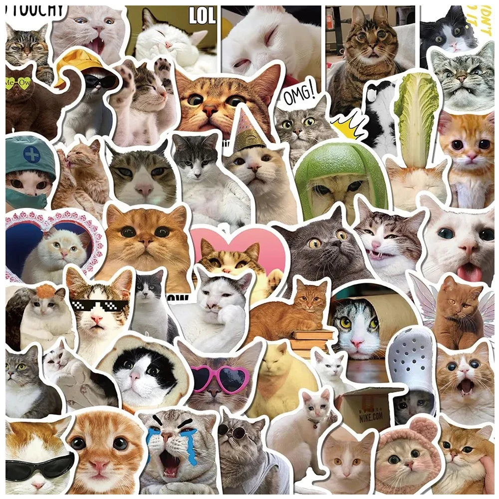 10/30/50PCS Kawaii Love Cat PVC Sticker Aesthetic Children's Korean