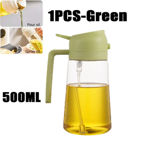 New 470ml Oil Spray Pot 2-in-1 Plastic Household Kitchen Oil Bottle