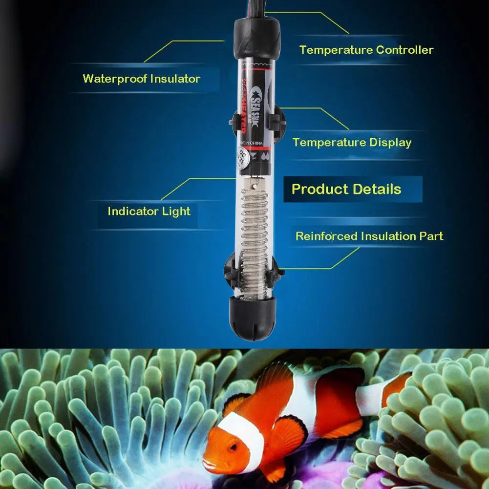 25-300W Fish Tank Heating Rod Adjustable Temperature Thermostat Heater