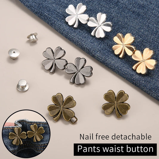 1/2 Pair Jeans Button Adjustable Clips for Pant Skirts Waist Tightener
