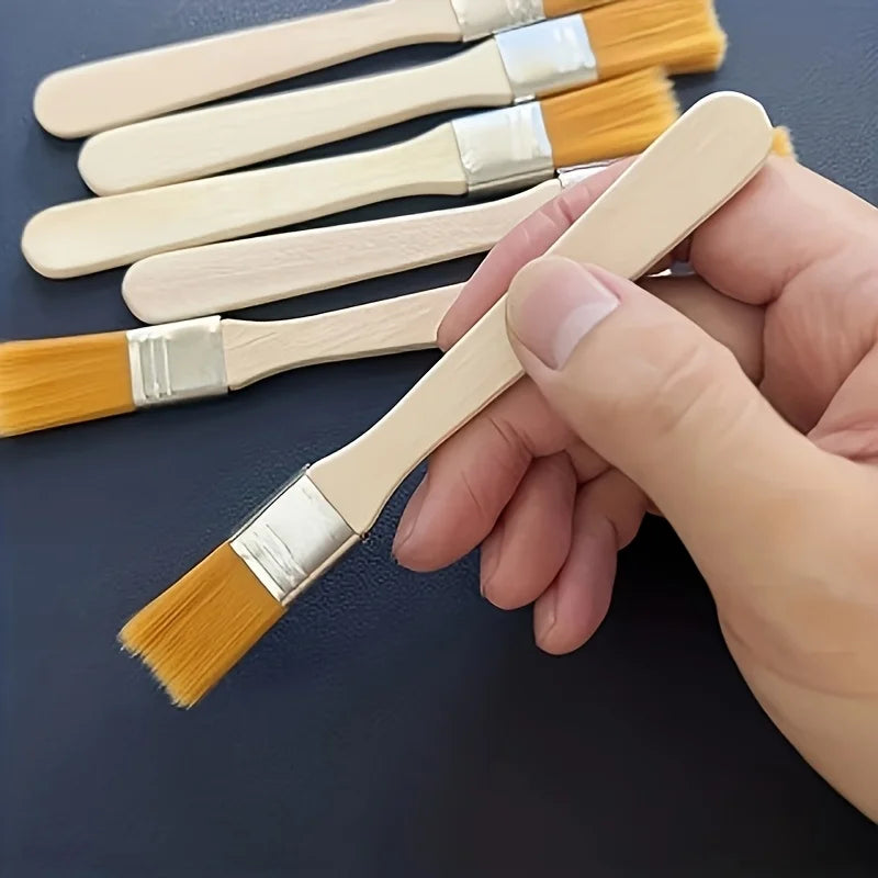 10Pcs Wooden Handle Nylon Bristle Paint Brush for Oil Painting,