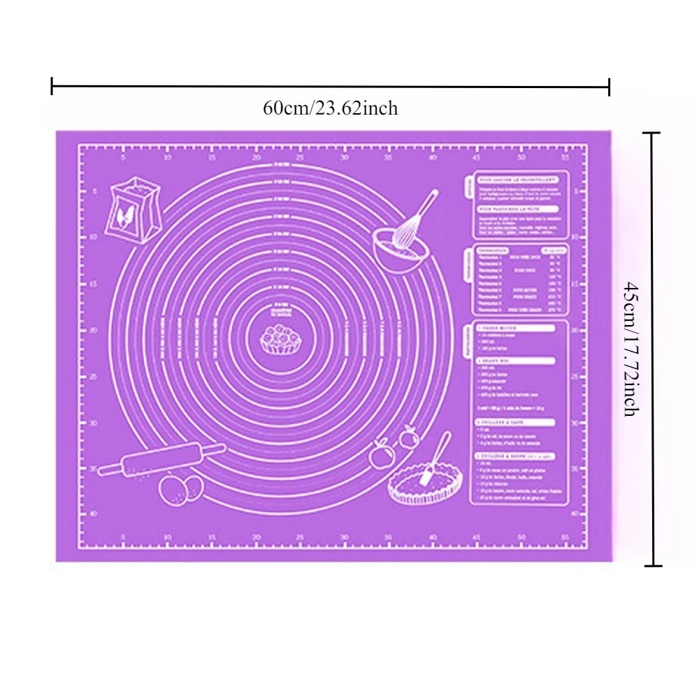 Food gradePlasticRolling Mat with Measuring Tool Non slip Kneading