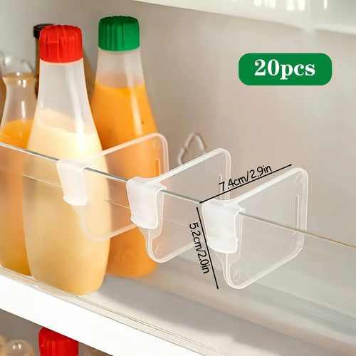 5 10 15 20PCS Sturdy Clear Refrigerator Organizer Dividers Adjustable