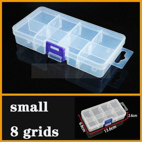 Transparent Plastic box Screw Compartment Box Jewelry Earring Display