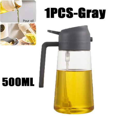 New 470ml Oil Spray Pot 2-in-1 Plastic Household Kitchen Oil Bottle