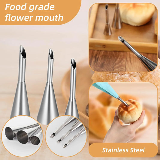 Stainless Steel Puff Pastry Piping Nozzle Cake Cupcake Cookie Cream