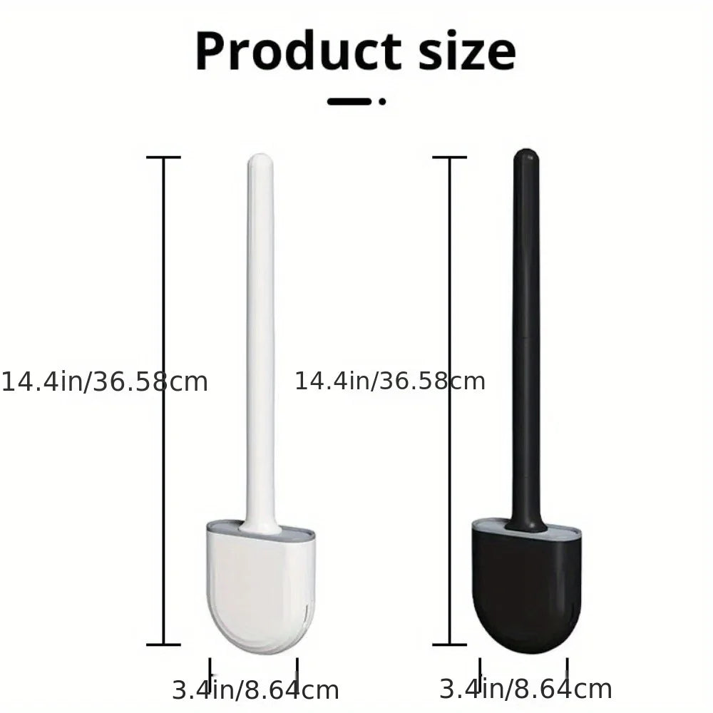 1pcsSilicone Toilet Brush and Holder Wall Mounted for Bathroom Quick