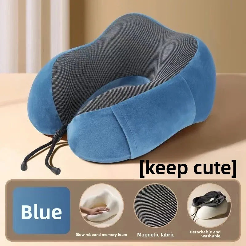 U Shaped Memory Foam Neck Pillows Soft Travel Pillow Massage Neck