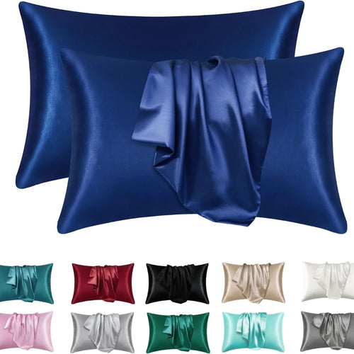 2pcs Satin Silk Pillowcase for Hair and Skin, Coral Pillow Cases