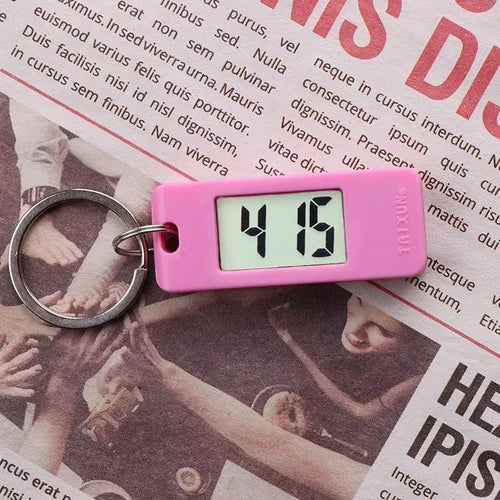 2025 Mini Electronic Clock Keychain - Elliptical, Digital Display.