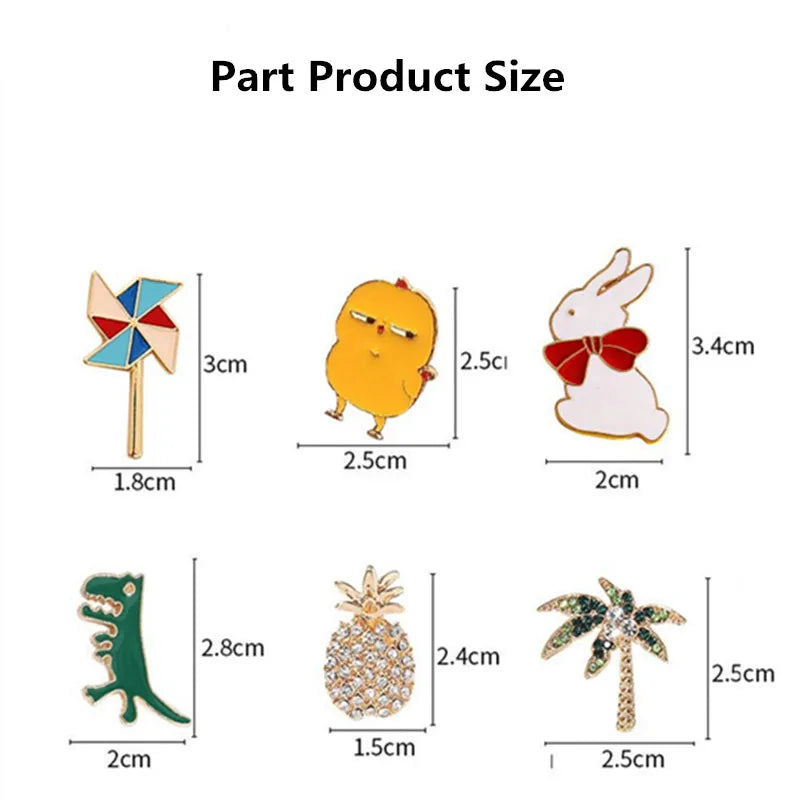 10-100Pcs Enamel Badges Pins Diversity Random Brooches Icons Plants