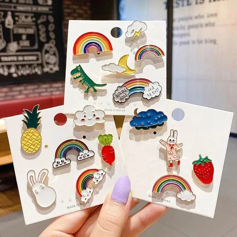 10-100Pcs Enamel Badges Pins Brooches Cute Cartoon Brooches for Child