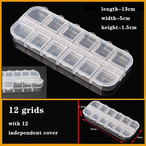 Transparent Plastic box Screw Compartment Box Jewelry Earring Display
