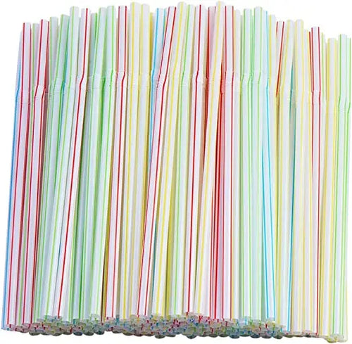 1000-100Counts Neon Colored Flexible Plastic Drinking Straws
