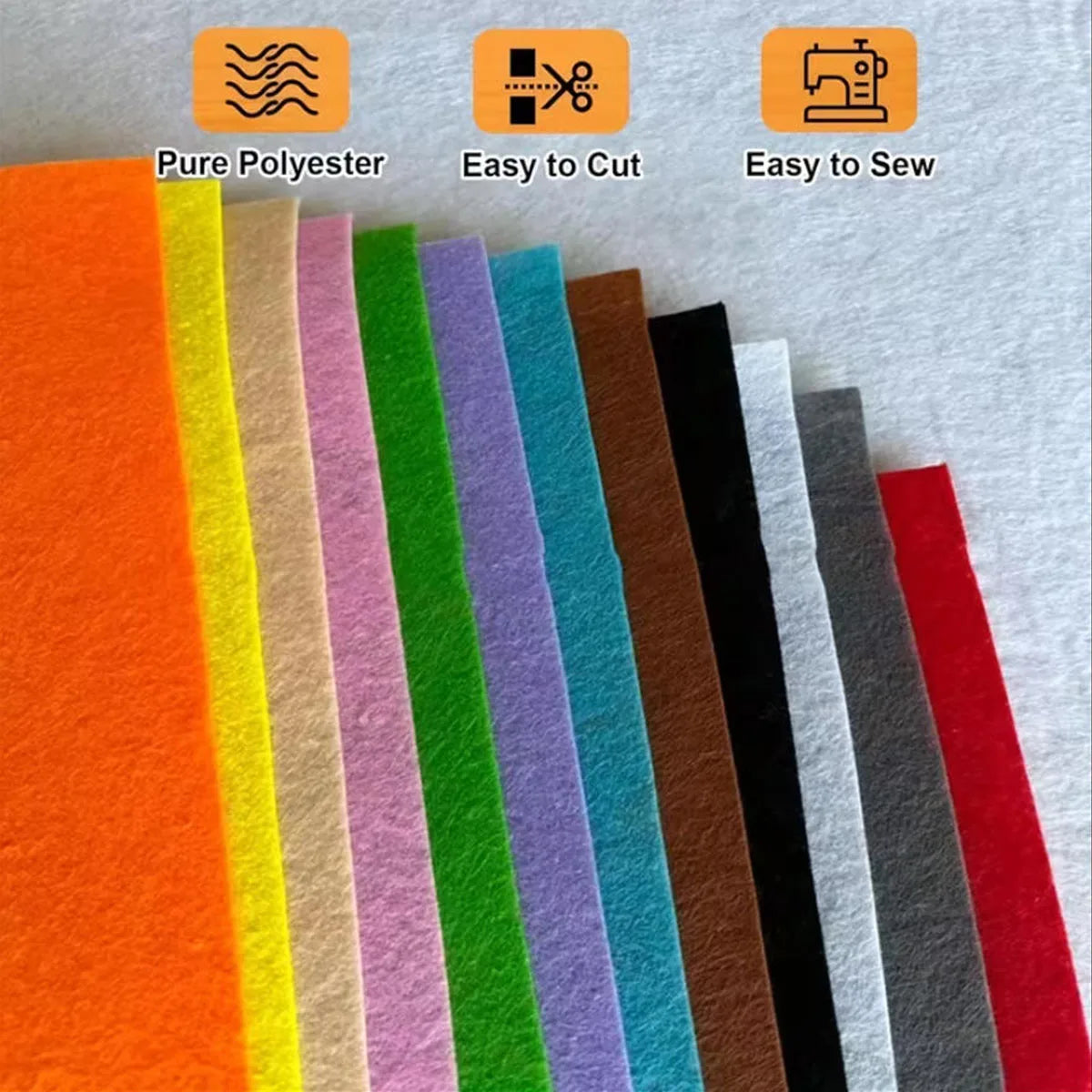 40PCS Colorful Felt Cloth With Different Specifications Smooth Texture