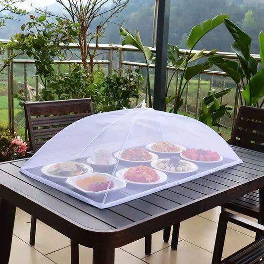 Foldable Food Mesh Cover Fly Anti Mosquito Pop-Up Food Cover Umbrella