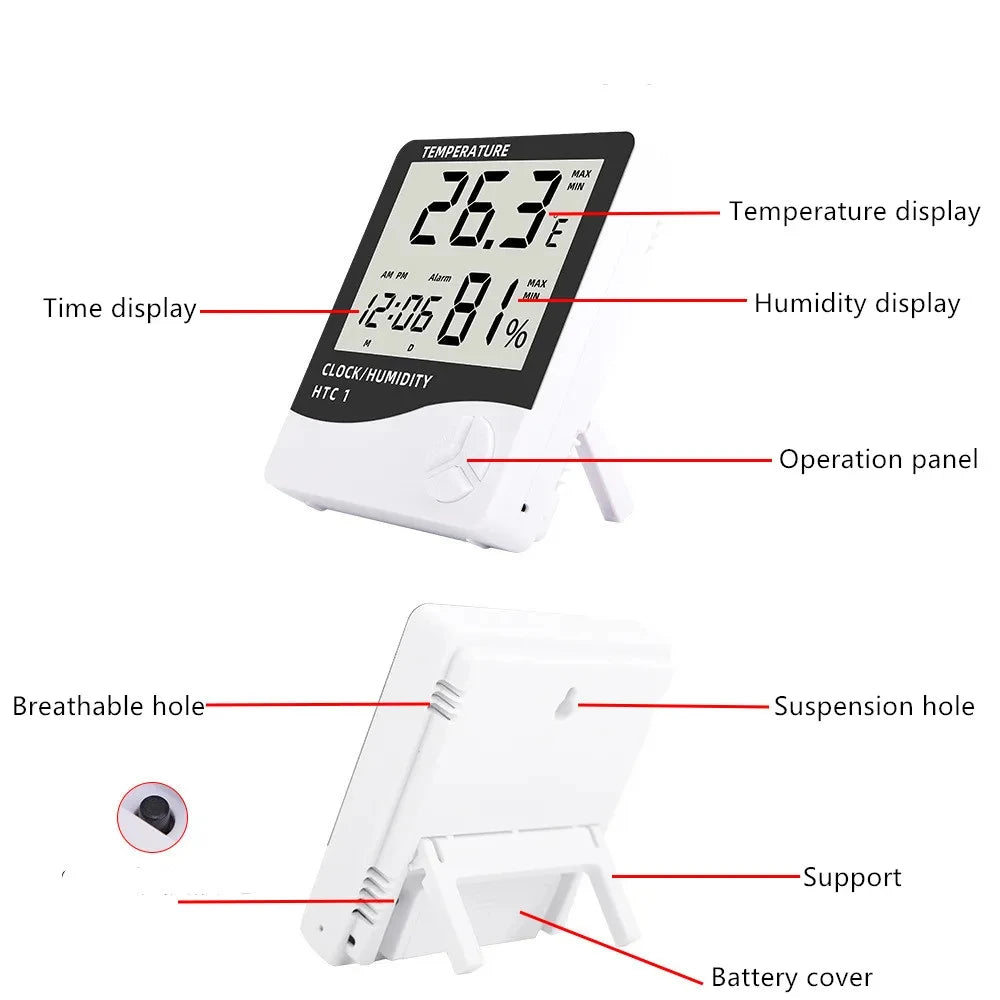 HTC-1 HTC-2 LCD Electronic Digital Temperature Humidity Meter Home