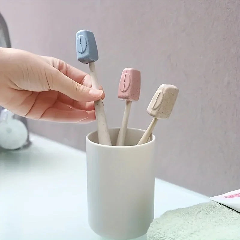4pcs toothbrush head cover, travel portable toothbrush box, toothbrush