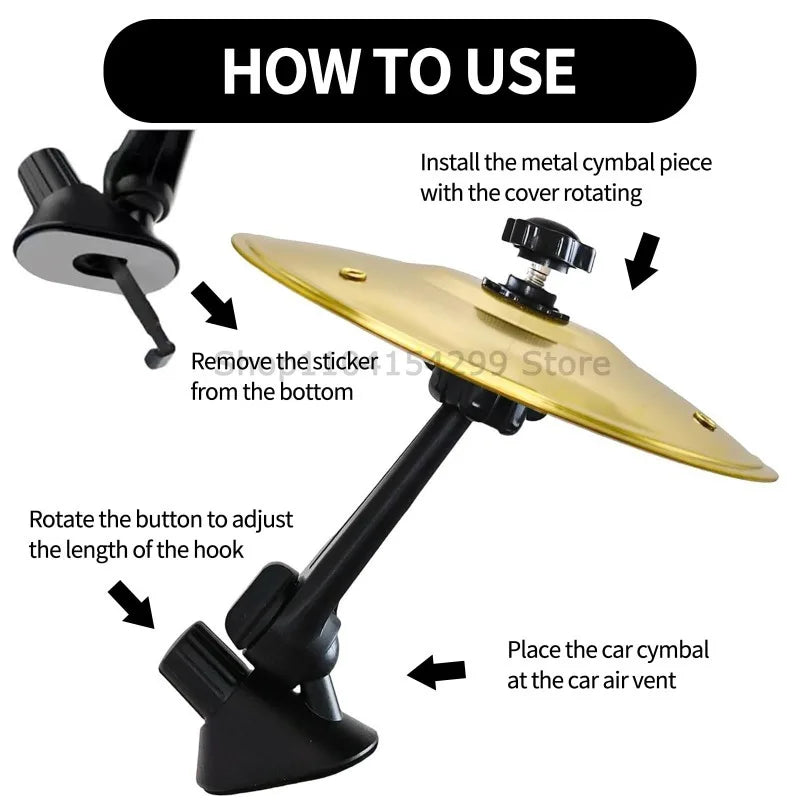 Universal Mini Drums Colliding With Cymbals Vent Decoration For Car