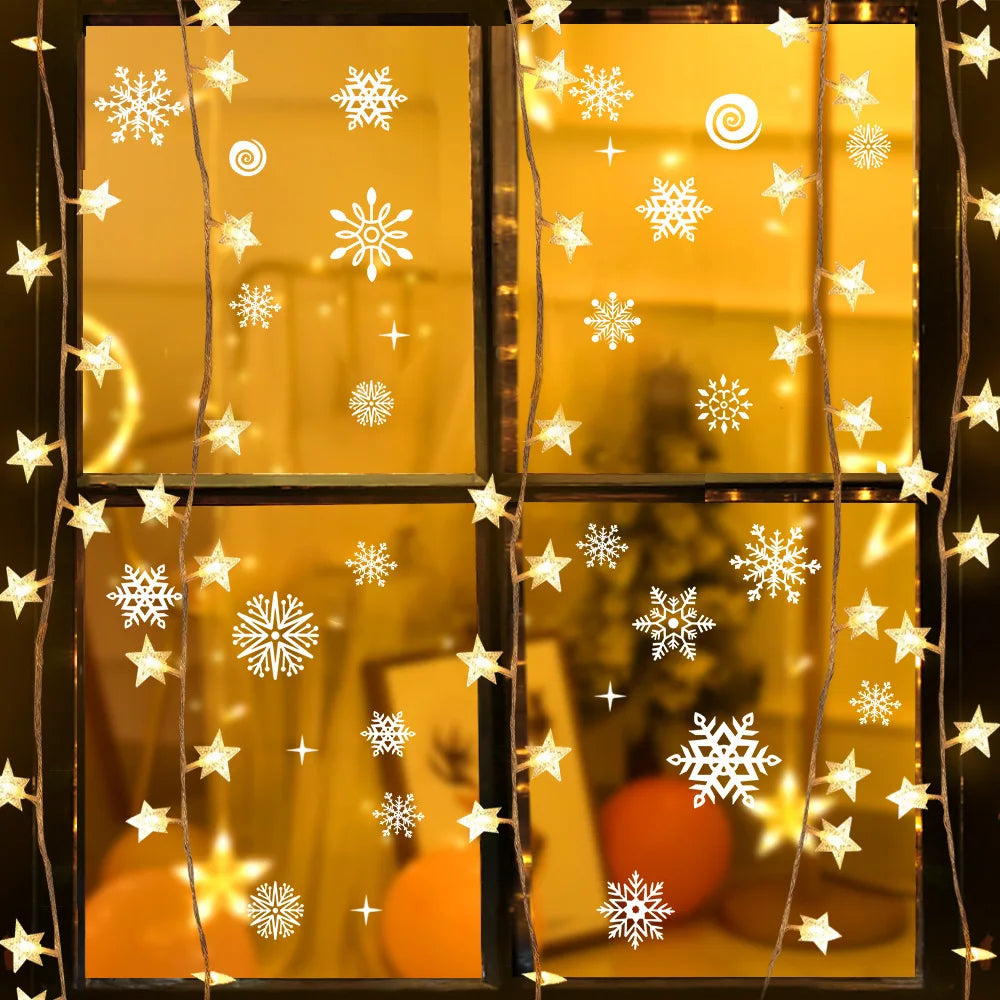Removable Christmas PVC Static Sticker Santa Elk Window Stickers